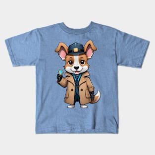 Detective Corgi Kids T-Shirt